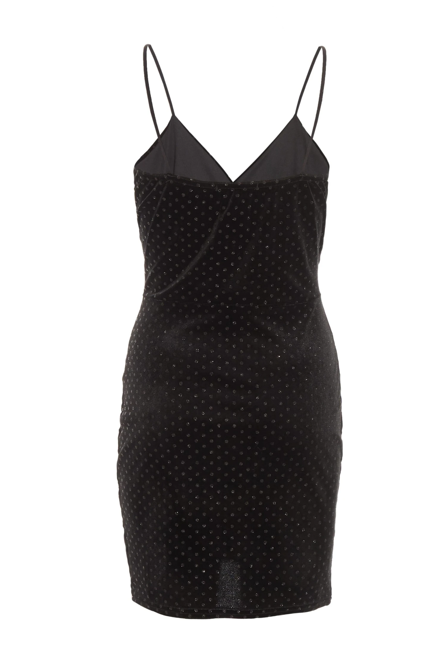 Black Velvet Glitter Polka Dot Mini Dress 5 Black Velvet Glitter Polka Dot Mini Dress - Image 5