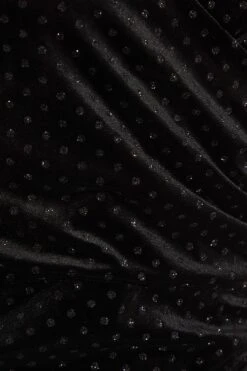 Black Velvet Glitter Polka Dot Mini Dress 11 Black Velvet Glitter Polka Dot Mini Dress -Women Clothing Sales Store 00100036074 ZS