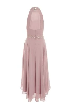 Pink Embellished Chiffon High Neck Midaxi Dress 10 Pink Embellished Chiffon High Neck Midaxi Dress -Women Clothing Sales Store 00100036088 ZB