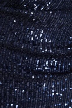 Petite Navy Sequin Ruched Maxi Dress 11 Petite Navy Sequin Ruched Maxi Dress -Women Clothing Sales Store 00100036118 ZS