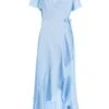 Light Blue Satin Wrap Maxi Dress 12 Light Blue Satin Wrap Maxi Dress -Women Clothing Sales Store 00100036140 ZM