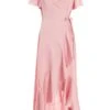 Pink Satin Wrap Maxi Dress 13 Pink Satin Wrap Maxi Dress -Women Clothing Sales Store 00100036142 ZM