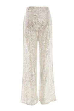 Champagne Sequin Palazzo Trousers -Women Clothing Sales Store 00100036145 ZB