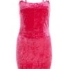 Pink Velvet Bodycon Mini Dress