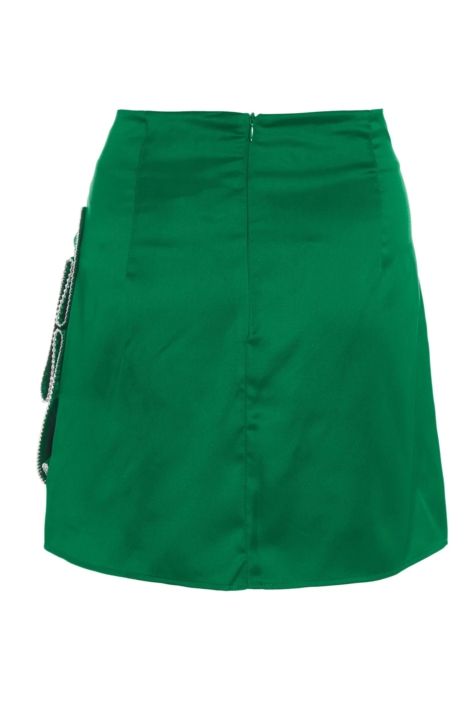 Green Satin Bow Mini Skirt 5 Green Satin Bow Mini Skirt - Image 5