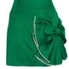 Green Satin Bow Mini Skirt 12 Green Satin Bow Mini Skirt -Women Clothing Sales Store 00100036176 ZM