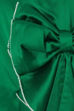 Green Satin Bow Mini Skirt 11 Green Satin Bow Mini Skirt -Women Clothing Sales Store 00100036176 ZS