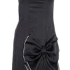 Black Satin Bow Mini Dress