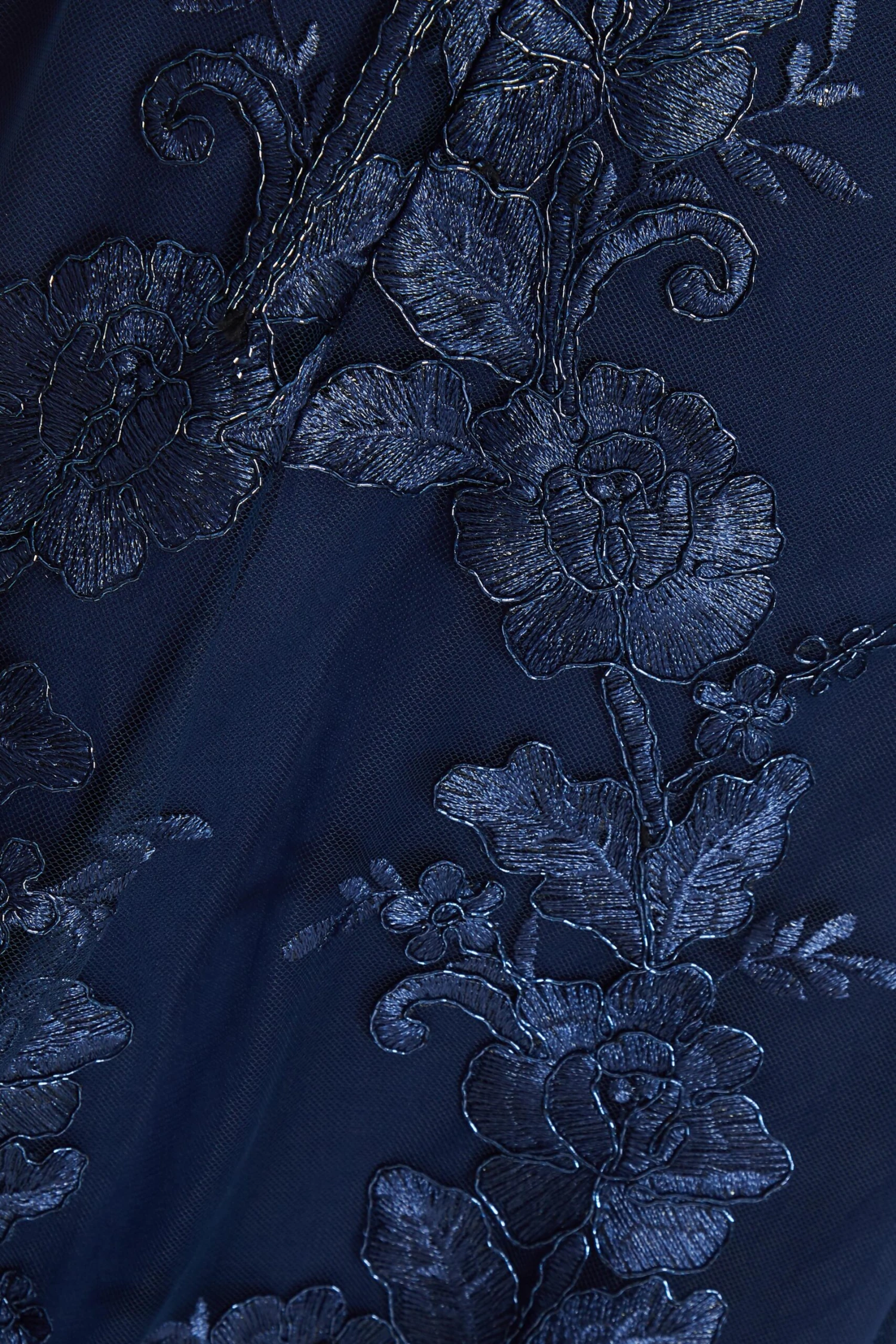 Navy Lace Dip Hem Strappy Midi Dress 6 Navy Lace Dip Hem Strappy Midi Dress - Image 6