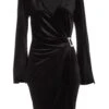Black Velvet Cape Sleeve Mini Dress -Women Clothing Sales Store 00100036195 ZM