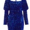 Royal Blue Sequin Bodycon Mini Dress 12 Royal Blue Sequin Bodycon Mini Dress -Women Clothing Sales Store 00100036203 ZM