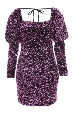 Pink Sequin Bodycon Mini Dress