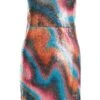Multicoloured Sequin Marble Bandeau Mini Dress -Women Clothing Sales Store 00100036270 ZM