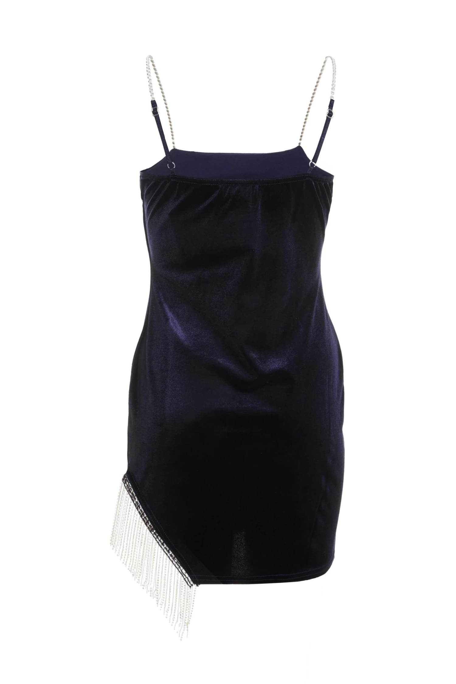 Blue Velvet Diamante Trim Mini Dress 5 Blue Velvet Diamante Trim Mini Dress - Image 5