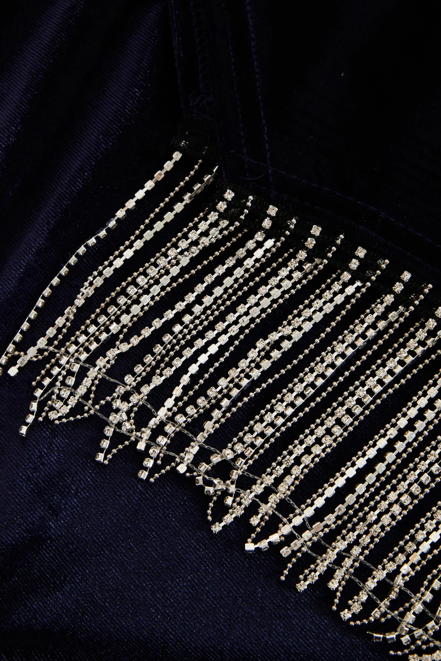 Blue Velvet Diamante Trim Mini Dress 6 Blue Velvet Diamante Trim Mini Dress - Image 6