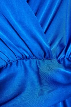 Royal Blue Satin Wrap Playsuit 11 Royal Blue Satin Wrap Playsuit -Women Clothing Sales Store 00100036288 ZS