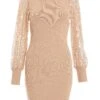 Stone Knitted Sequin Sleeve Jumper Dress -Women Clothing Sales Store 00100036331 ZM