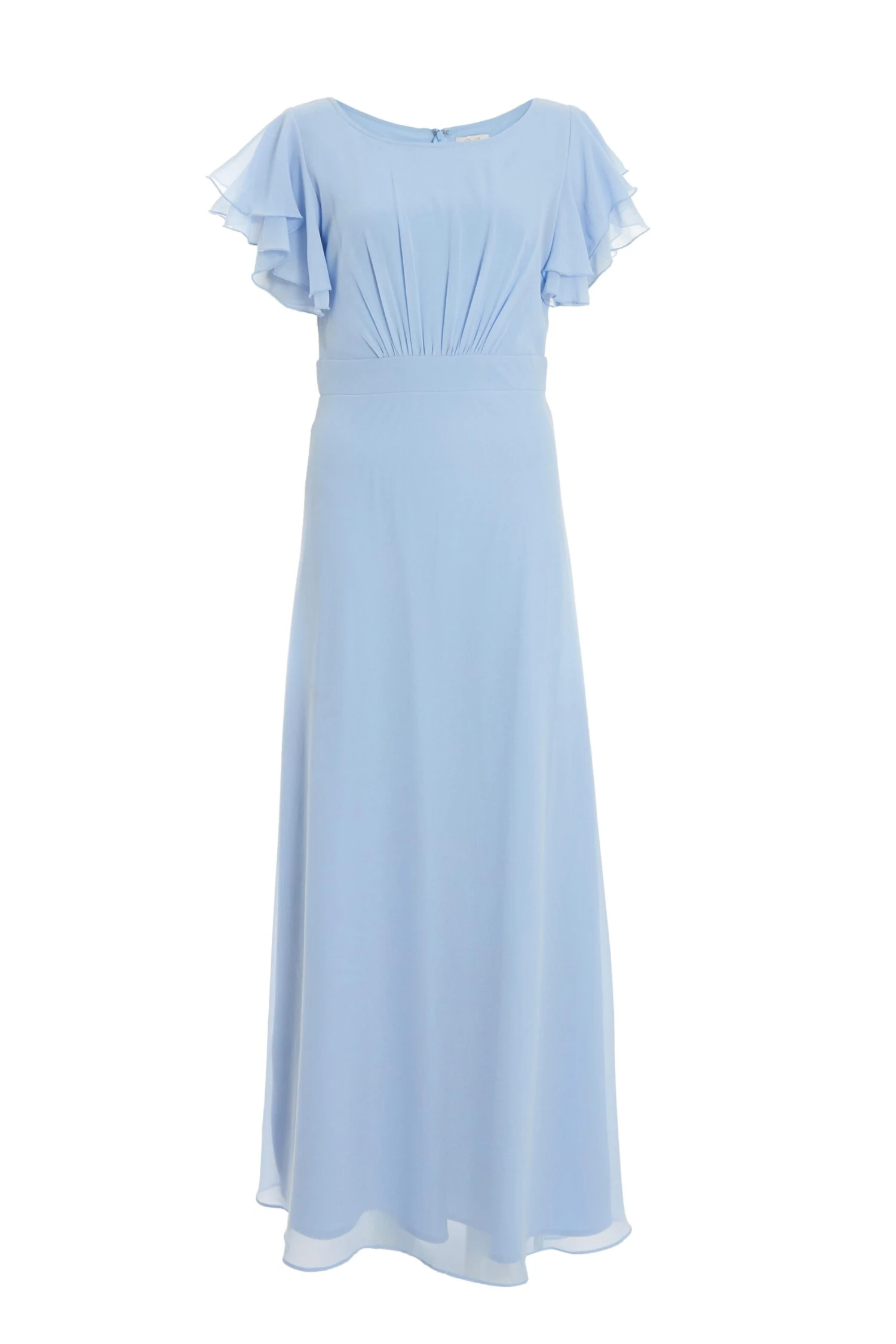 Light Blue Chiffon Frill Sleeve Maxi Dress 1 Light Blue Chiffon Frill Sleeve Maxi Dress