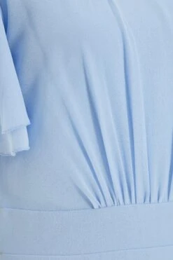 Light Blue Chiffon Frill Sleeve Maxi Dress 11 Light Blue Chiffon Frill Sleeve Maxi Dress -Women Clothing Sales Store 00100036350 ZS