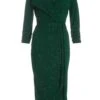 Bottle Green Glitter Wrap Tie Midi Dress 12 Bottle Green Glitter Wrap Tie Midi Dress -Women Clothing Sales Store 00100036413 ZM