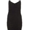 Black Glitter Ruched Bodycon Mini Dress 13 Black Glitter Ruched Bodycon Mini Dress -Women Clothing Sales Store 00100036424 ZM