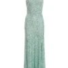 Green Sequin Halter Neck Fishtail Maxi Dress 13 Green Sequin Halter Neck Fishtail Maxi Dress -Women Clothing Sales Store 00100036446 ZM