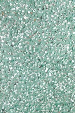 Green Sequin Halter Neck Fishtail Maxi Dress -Women Clothing Sales Store 00100036446 ZS