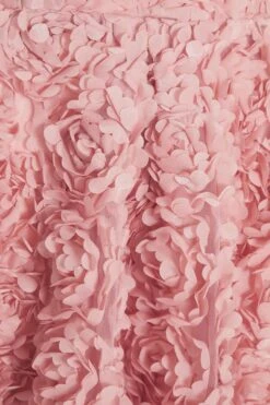 Pink Chiffon Floral Mini Dress -Women Clothing Sales Store 00100036452 ZS