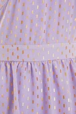 Lilac Chiffon Foil Tiered Mini Dress -Women Clothing Sales Store 00100036462 ZS