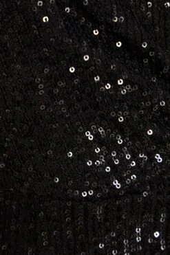 Petite Black Sequin Wrap Midi Dress -Women Clothing Sales Store 00100036488 ZS