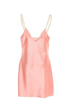 Pink Satin Slip Mini Dress 10 Pink Satin Slip Mini Dress -Women Clothing Sales Store 00100036491 ZB