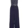 Petite Navy Sequin Wrap Palazzo Jumpsuit 12 Petite Navy Sequin Wrap Palazzo Jumpsuit -Women Clothing Sales Store 00100036498 ZM