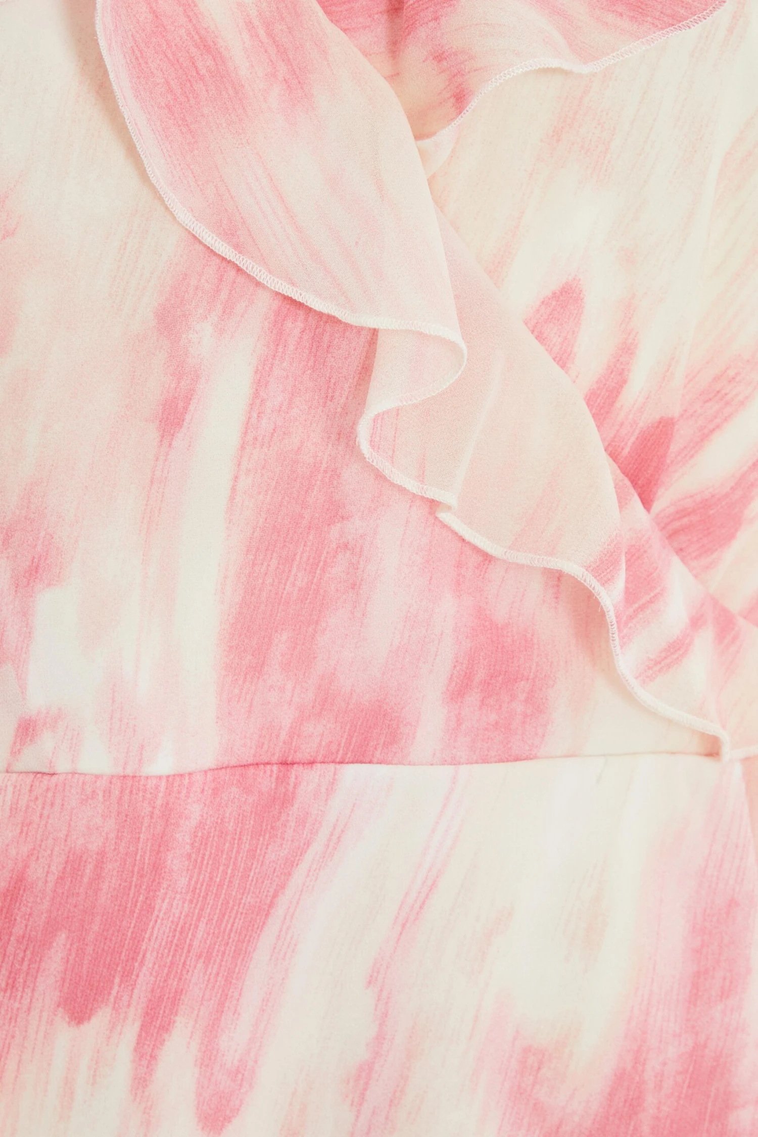 Pink Brush Stroke Frill Midaxi Dress 6 Pink Brush Stroke Frill Midaxi Dress - Image 6
