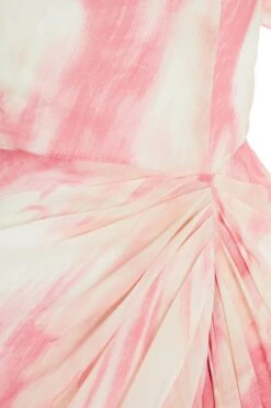 Pink Brush Stroke Midi Dress -Women Clothing Sales Store 00100036521 ZS
