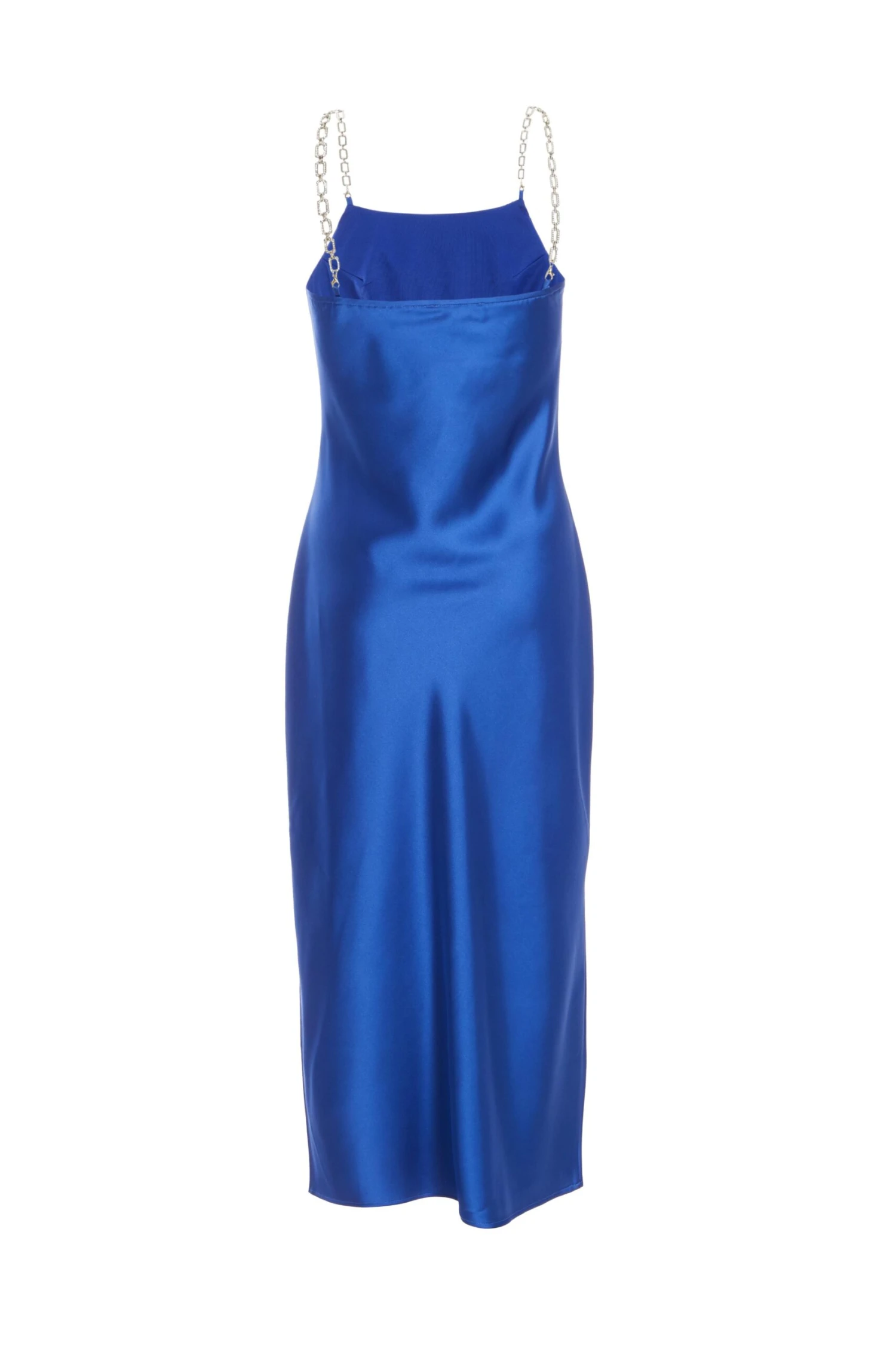 Blue Satin Diamante Midi Dress 5 Blue Satin Diamante Midi Dress - Image 5
