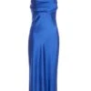 Blue Satin Diamante Midi Dress 12 Blue Satin Diamante Midi Dress -Women Clothing Sales Store 00100036531 ZM