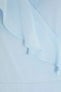 Petite Light Blue Chiffon Frill Maxi Dress -Women Clothing Sales Store 00100036542 ZS