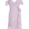 Petite Lilac Chiffon Foil Midi Dress -Women Clothing Sales Store 00100036547 ZM