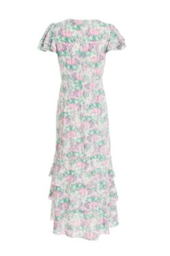 Petite Pink Smudge Print Frill Maxi Dress 10 Petite Pink Smudge Print Frill Maxi Dress -Women Clothing Sales Store 00100036548 ZB