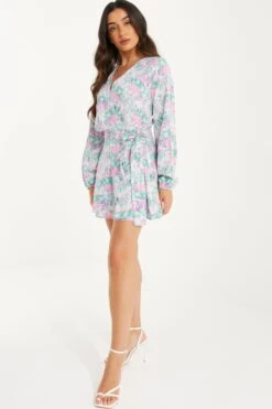 Petite Pink Smudge Print Playsuit -Women Clothing Sales Store 00100036549 XS