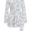 Petite Pink Smudge Print Playsuit -Women Clothing Sales Store 00100036549 ZM