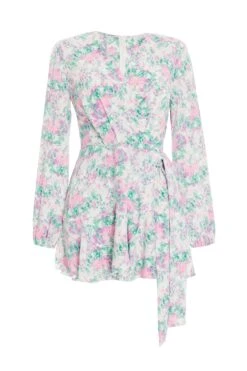 Petite Pink Smudge Print Playsuit