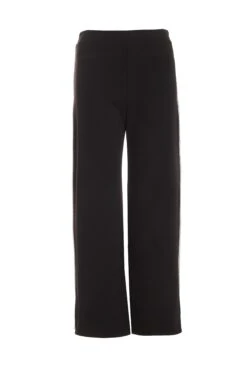 Petite Black Embellished Trim Palazzo Trousers