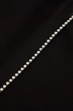 Petite Black Embellished Trim Palazzo Trousers -Women Clothing Sales Store 00100036568 ZS