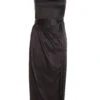 Black Satin One Shoulder Midi Dress 13 Black Satin One Shoulder Midi Dress -Women Clothing Sales Store 00100036593 ZM