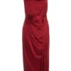 Berry Satin One Shoulder Midi Dress -Women Clothing Sales Store 00100036594 ZM
