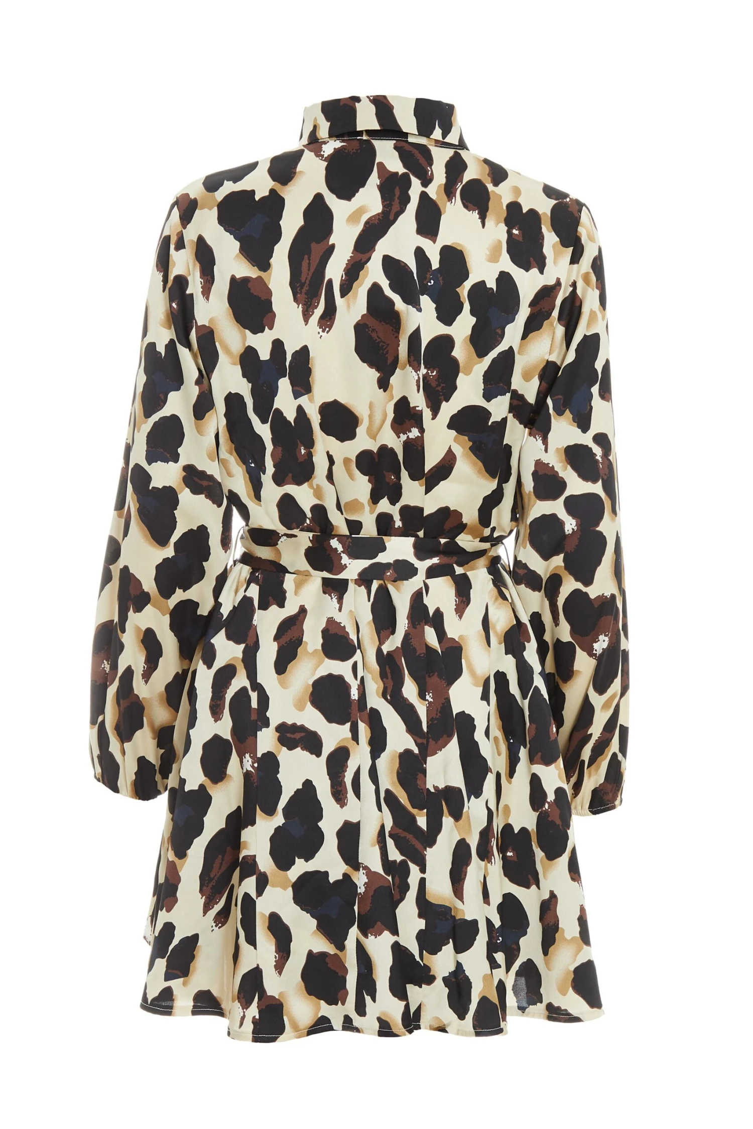 Stone Animal Print Satin Shirt Dress 5 Stone Animal Print Satin Shirt Dress - Image 5