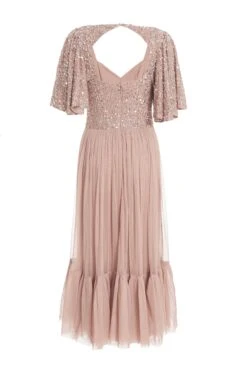 Rose Gold Sequin Midi Dress 10 Rose Gold Sequin Midi Dress -Women Clothing Sales Store 00100036639 ZB