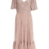 Rose Gold Sequin Midi Dress -Women Clothing Sales Store 00100036639 ZM