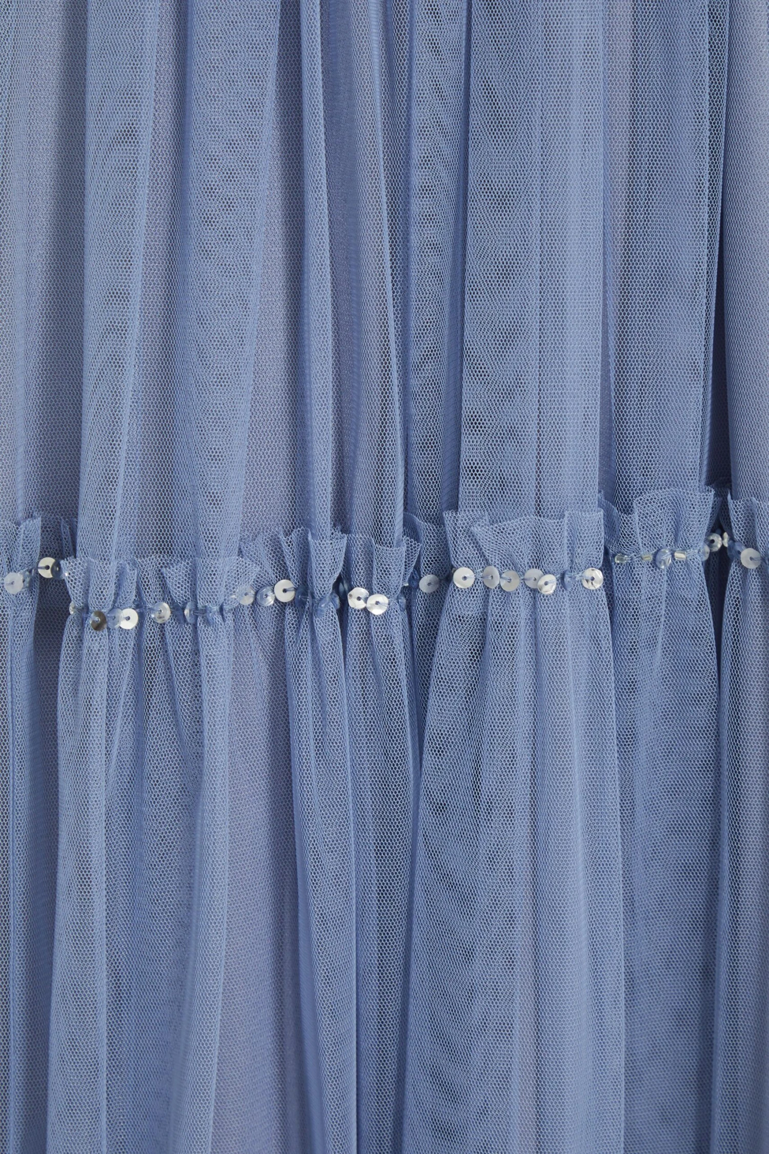 Blue Sequin Tulle Midi Dress 6 Blue Sequin Tulle Midi Dress - Image 6
